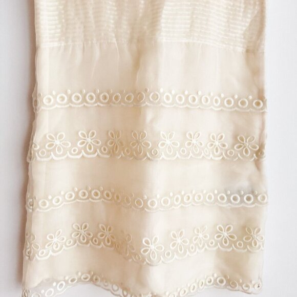 Valentino White Organza Eyelet Detail Sheer Sheath Dress S - Picture 5 of 7